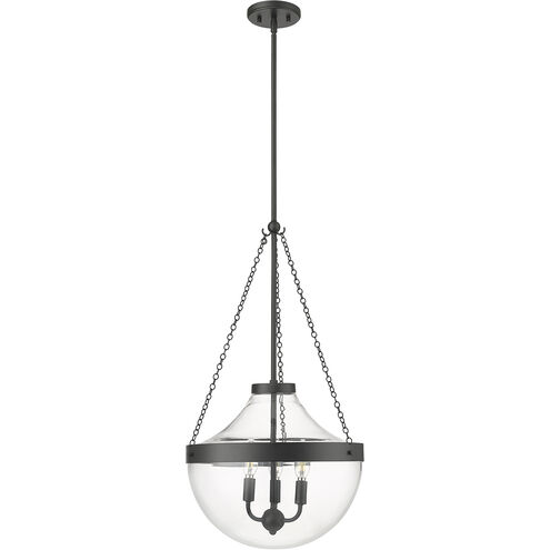 Clarra 3 Light 15.7 inch Matte Black Indoor Pendant Ceiling Light
